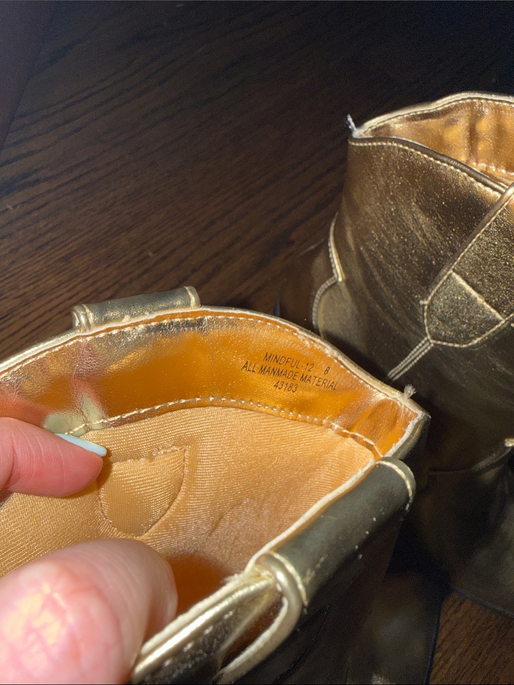 Metallic Gold Cowgirl Ankle Boots - Picture 5 of 5
